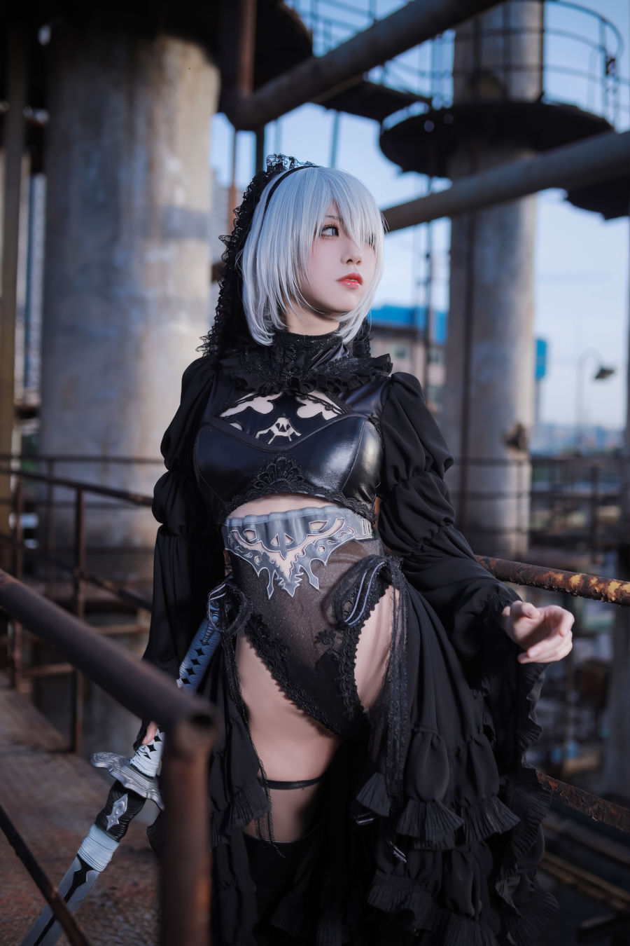 [水淼Aqua] 人气Coser 黑白2B [55P/107M] 水淼Aqua 第1张