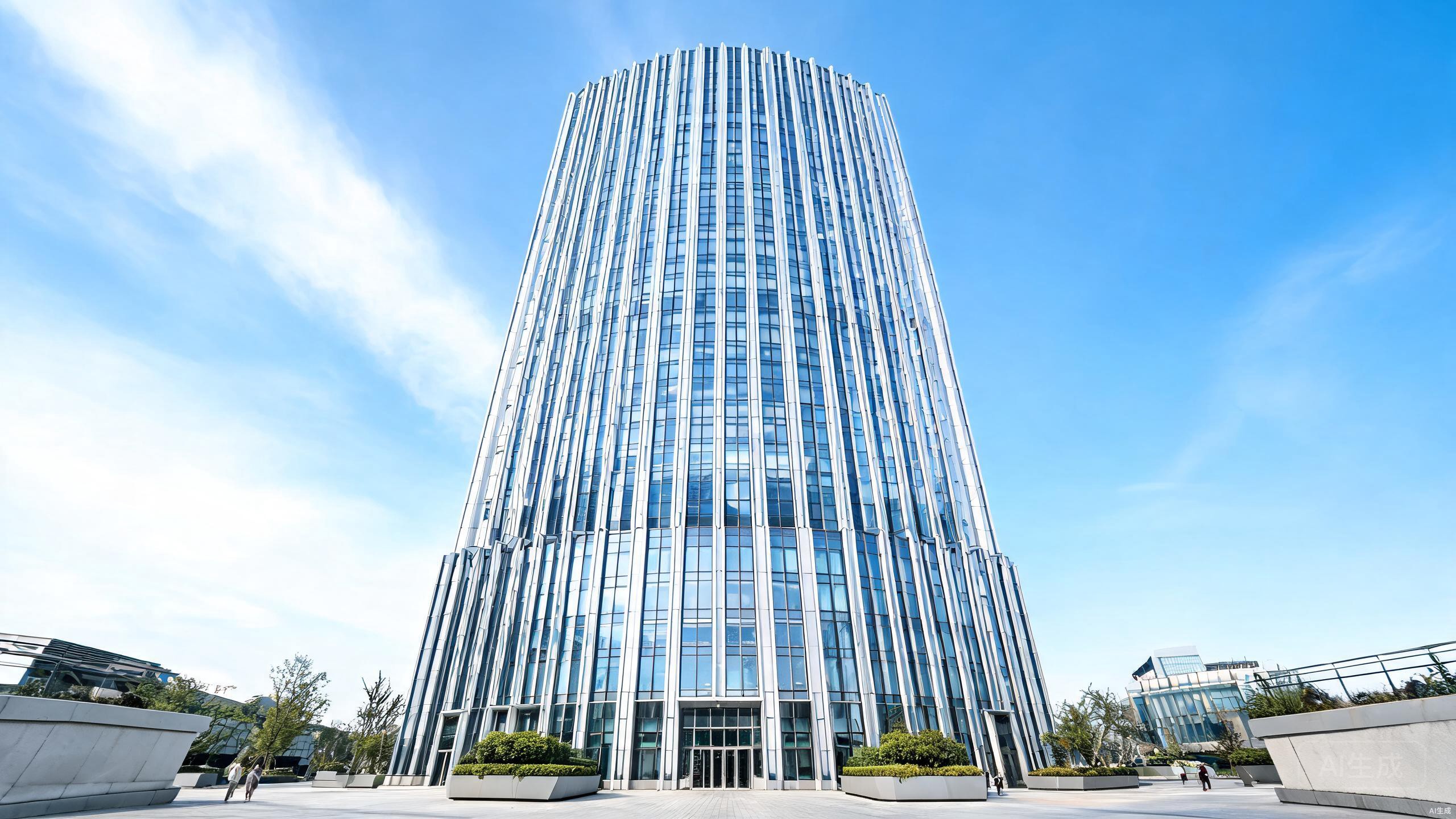 移轴镜头校正的建筑摄影，线条笔直无畸变