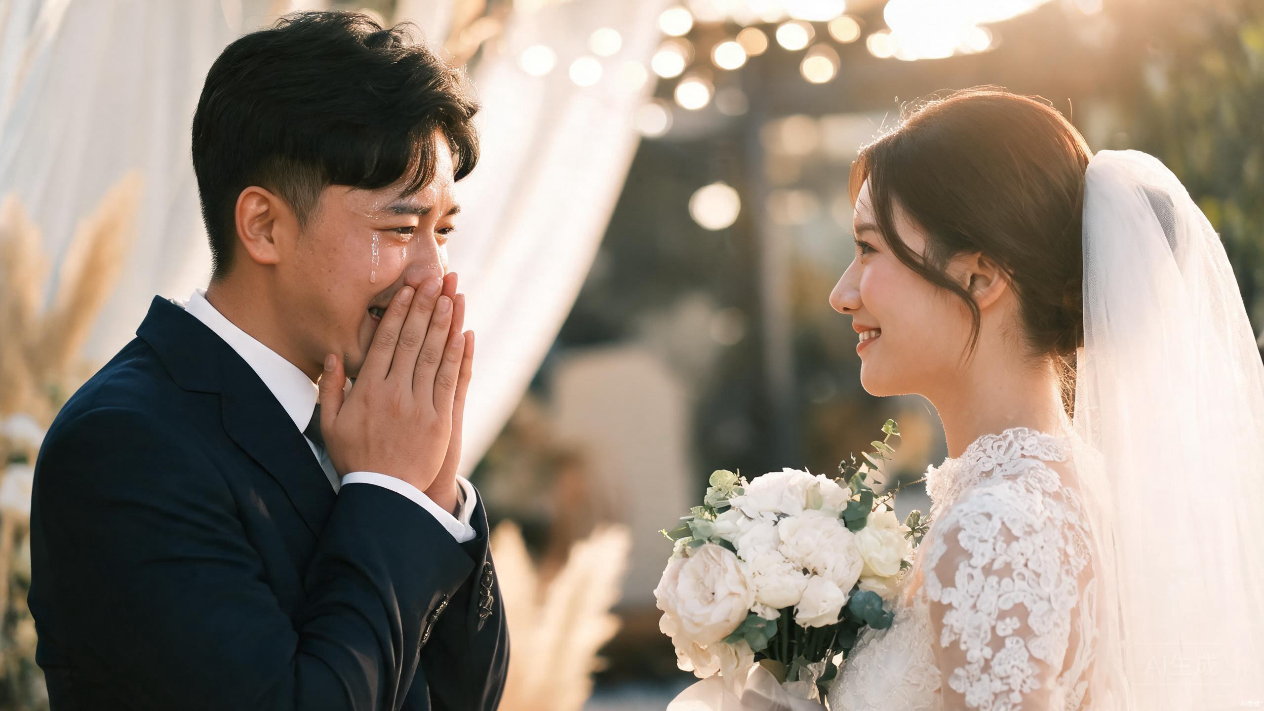 婚礼摄影全程攻略:从准备到交片的标准流程 写真套图 第1张-图摄 婚礼First Look感人瞬间,新郎见新娘的反应