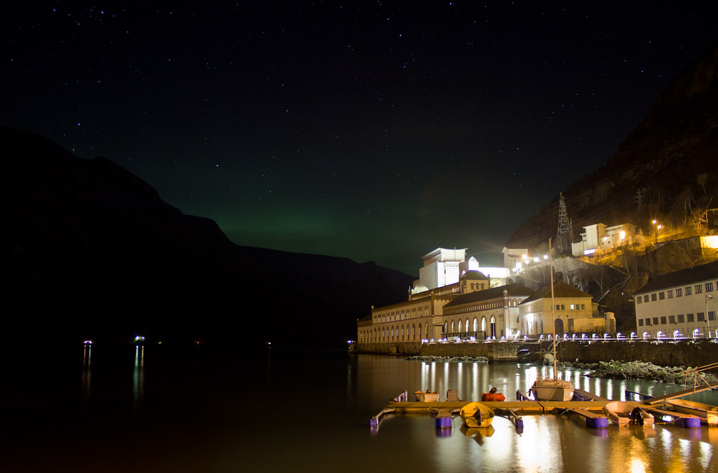 Tyssedal powerplant, Aurora Borealis (Northern Lights)