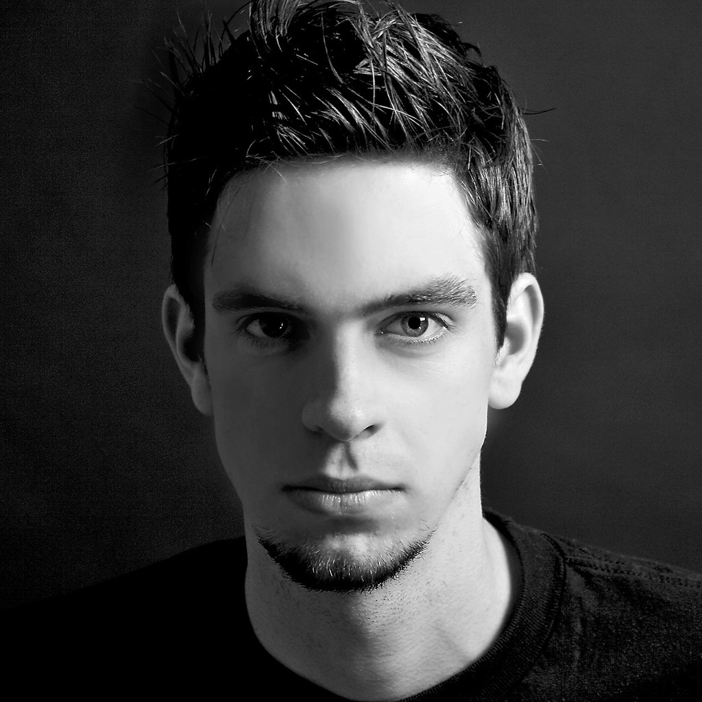 Cute Guy in black and white Portrait HOT