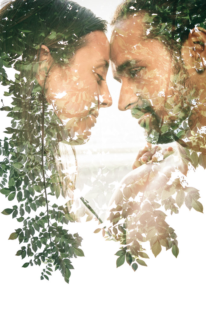 Double exposure portrait